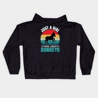 Just a girl who loves donkeys Kids Hoodie